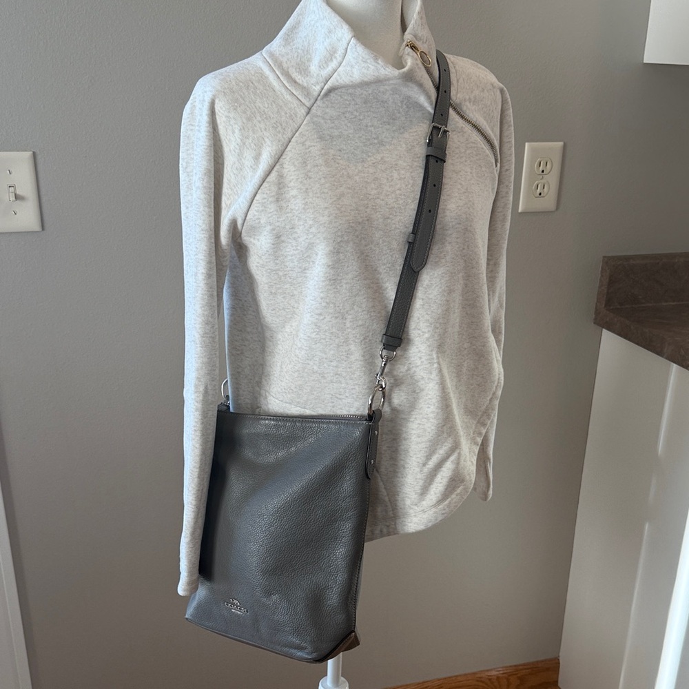 Coach Gray Leather Shoulder Bag
